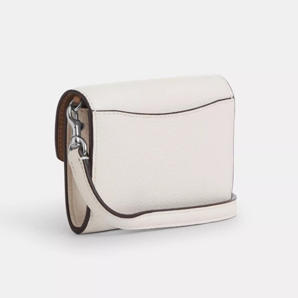 Coach Mini Envelope Wallet Pebbled Leather in Light Chalk - Picture 2 of 4